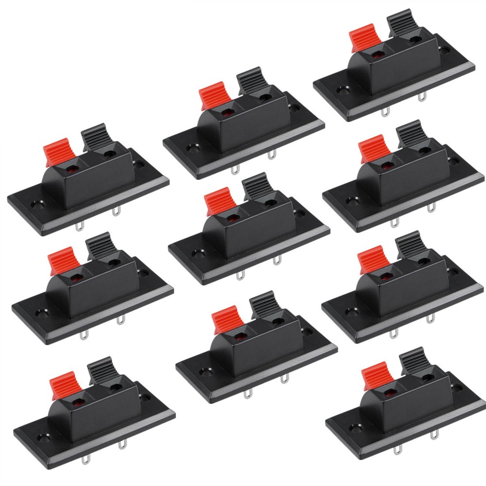 10Pack Push Release Type 2 Terminal Speaker Connector Plate Block Rated Load