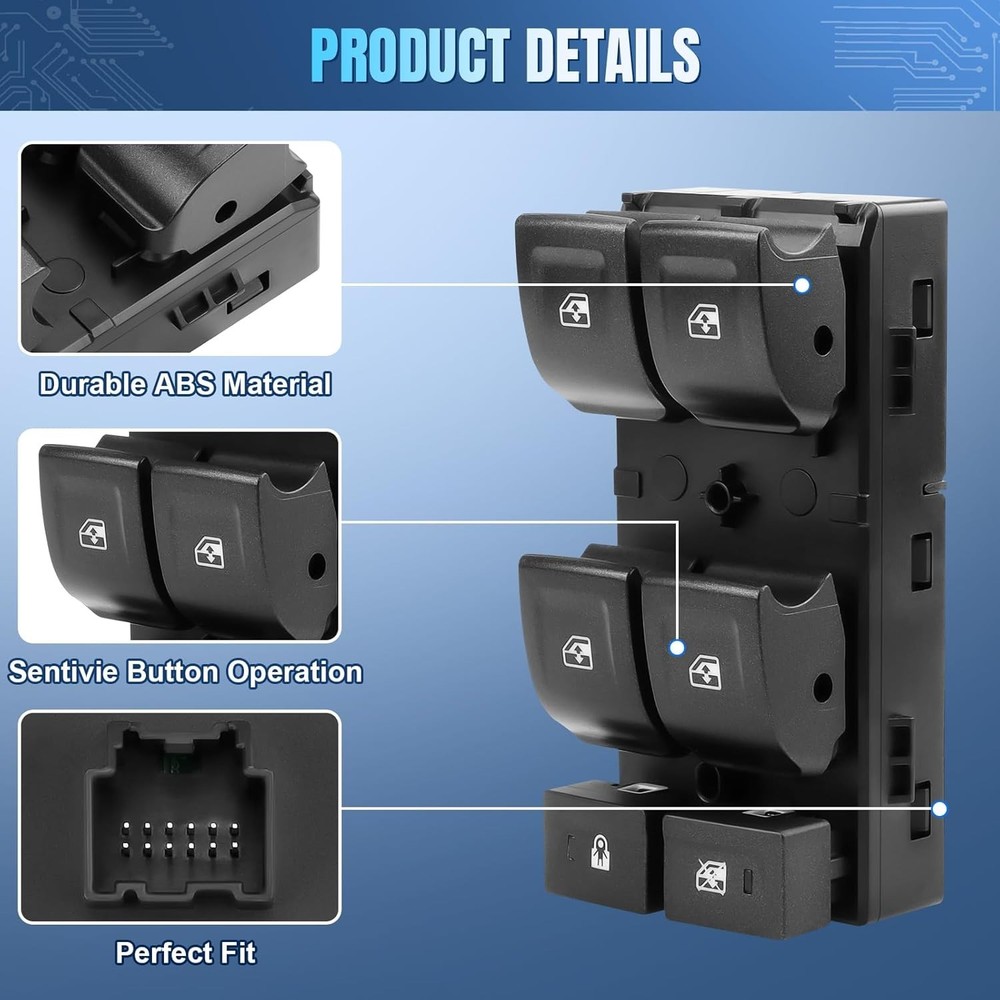 Master Power Window Switch Driver Side Compatible with 2014-2022 Chevy