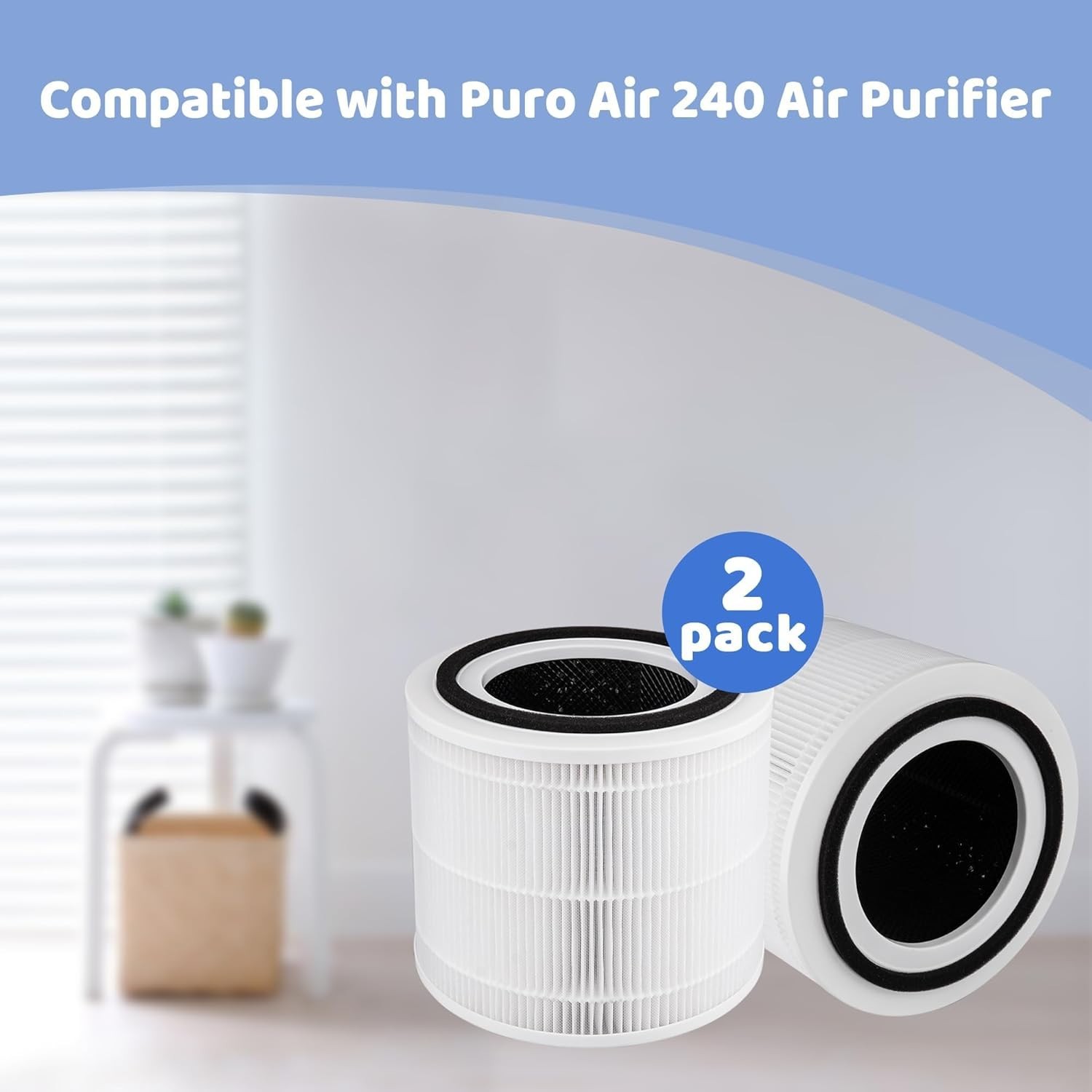 2-Pack Replacement Filters Compatible with Puroair 240 Air Purifier, 3-in-1