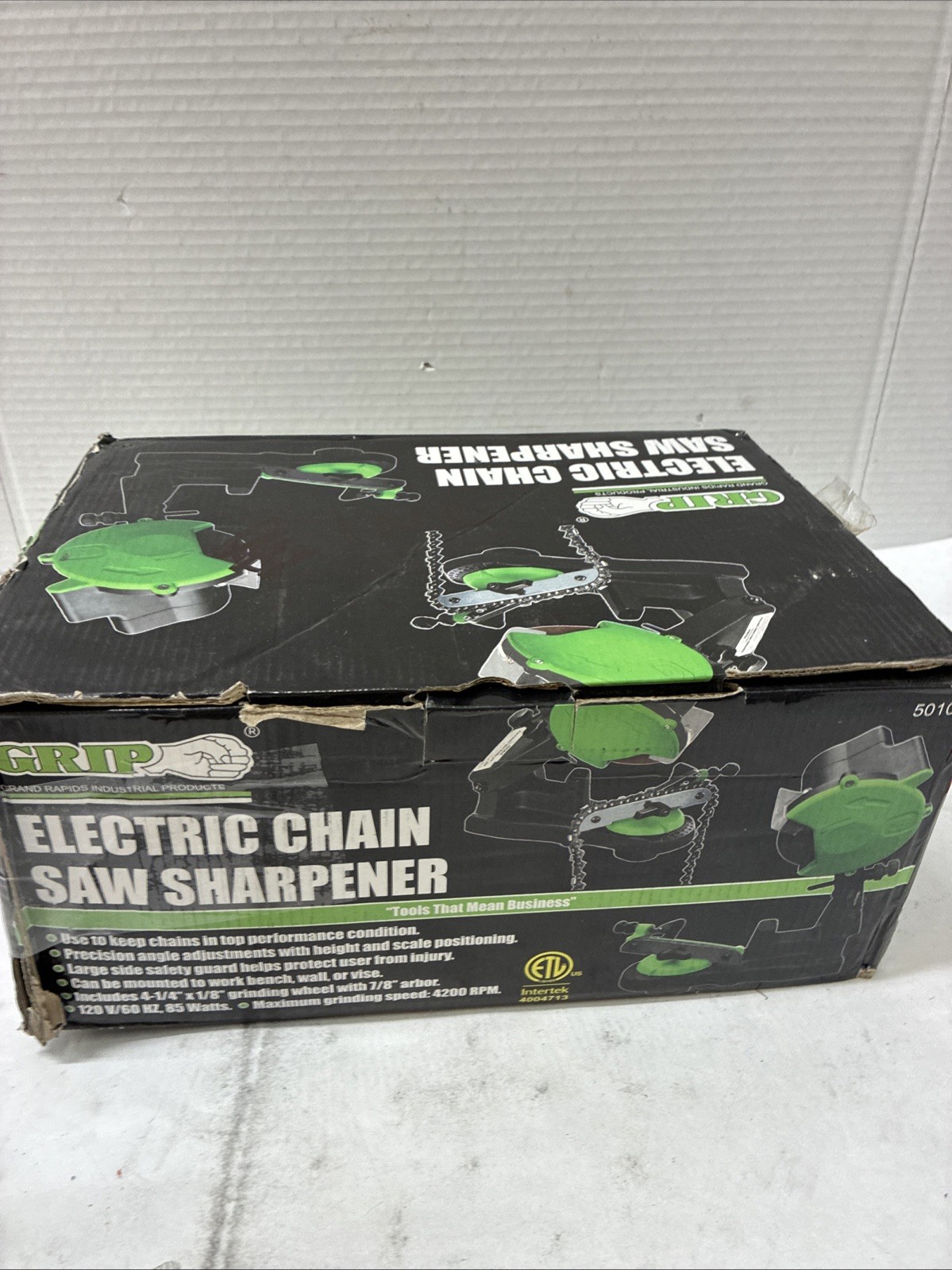 Grip Electric Chain Sharpener 50103 w Manuals and Box -
