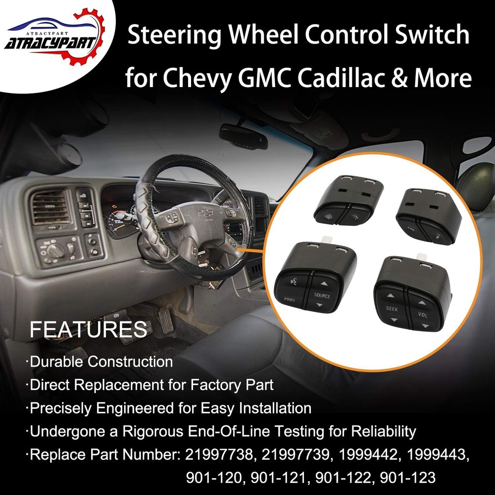 Steering Wheel Control Switch Button | for 2003-2009 Chevy Silverado Suburban Ta