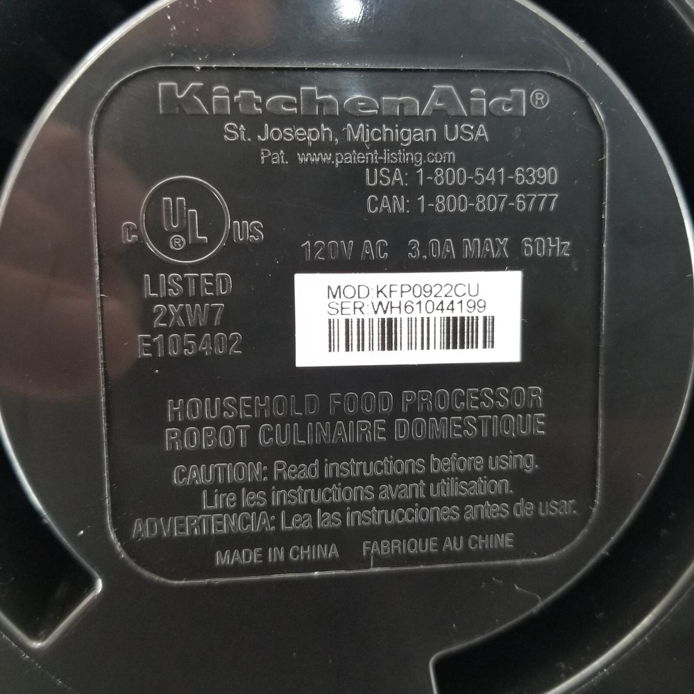 Kitchen Aid Food Processor Motor Base KFP0922CU Silver Tested Works