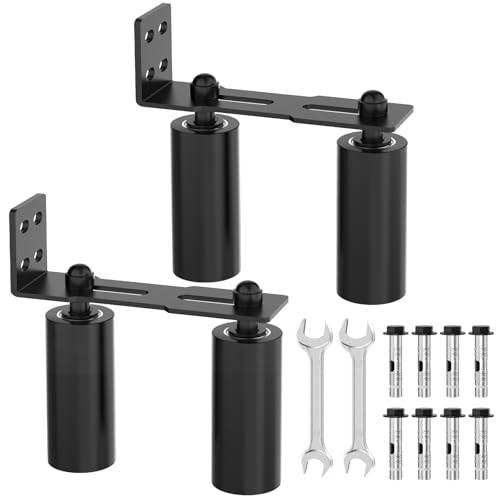 Sliding Gate Guide Rollers & Hardware Kit – Heavy Duty 6" 6in Black-2pcs