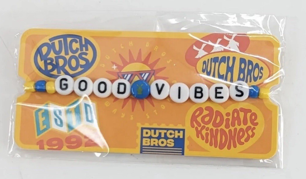 Dutch Bros Coffee "Good Vibes" Friendship Bracelet NEW
