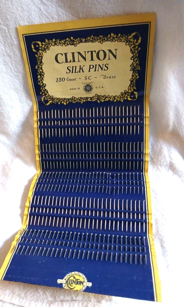 Clinton Brass Pins Size S C Silk Rust Proof Made in U.S.A.
