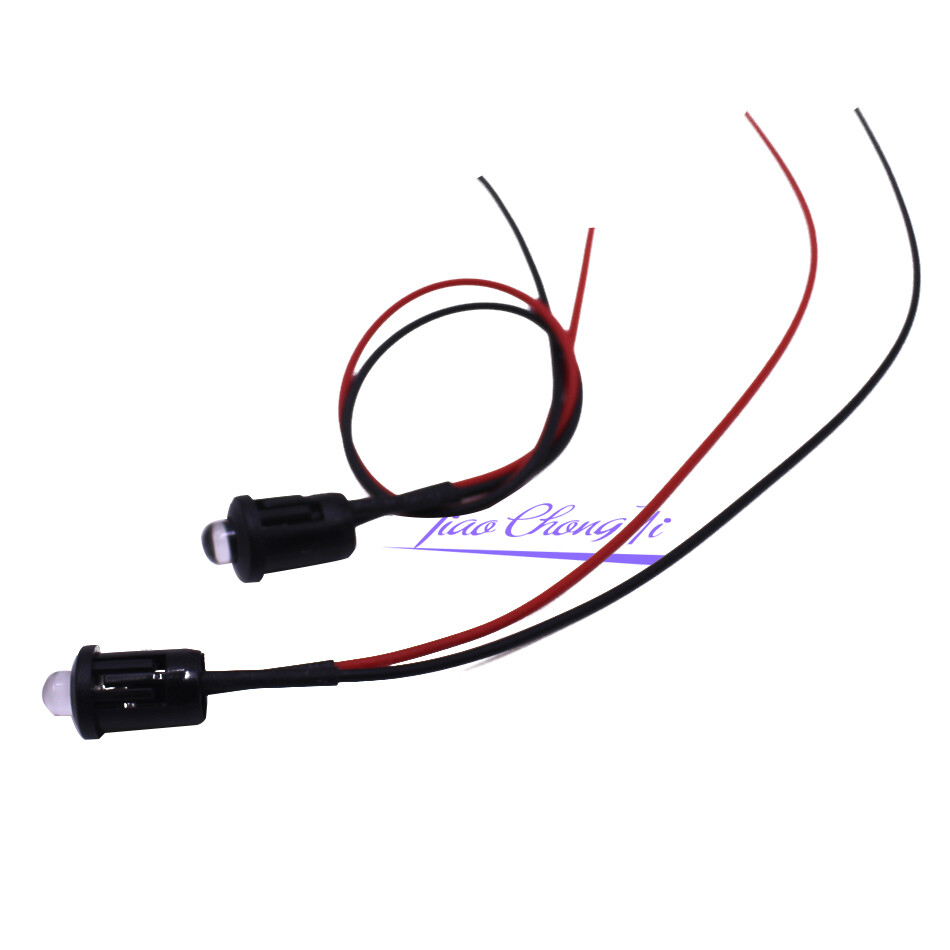 10-100PCS 5mm 12V white Red Round Pre-wired water Clear led with Plastic Holder
