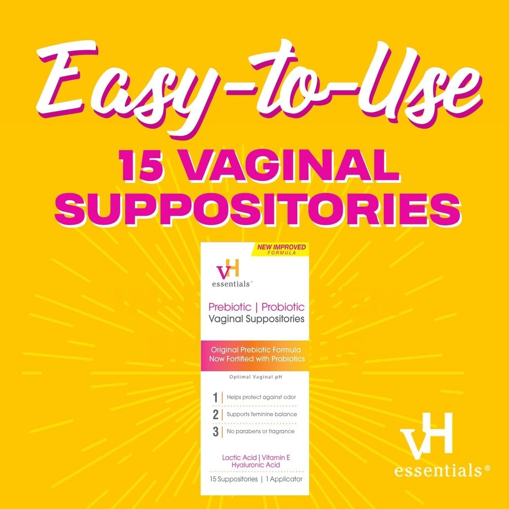 15 Count Prebiotic pH Balanced Vaginal Suppositories for Freshness & Confidence