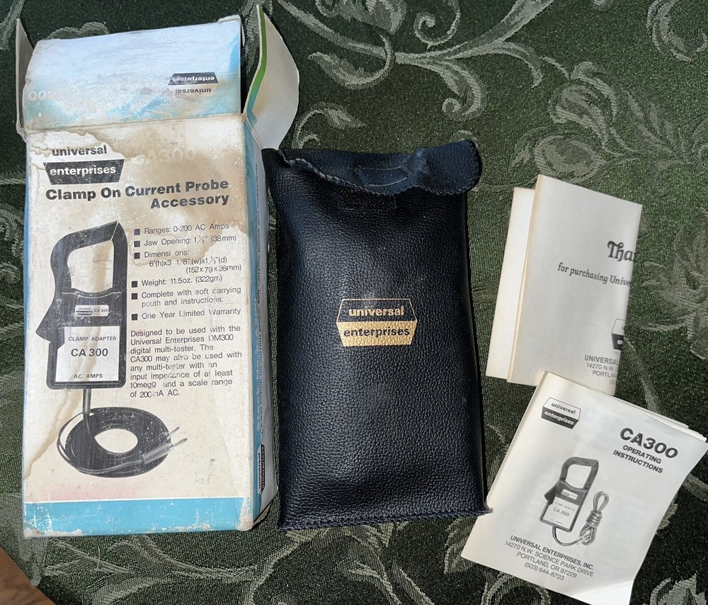 VTG Universal Enterprises Clamp On Current Probe Accessory W/ Case & OpBook