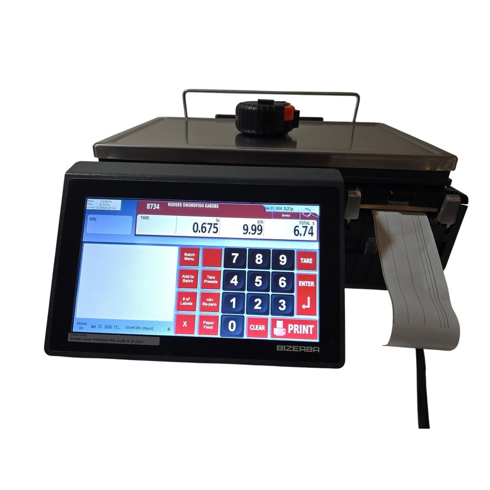 Bizerba XC 100 CE Touchscreen Retail Scale w Printer POS Touch Screen- READ
