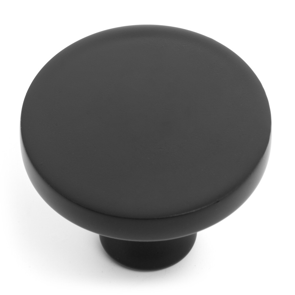 Cosmas Cabinet Hardware Flat Black Solid Round Knob #8104FB