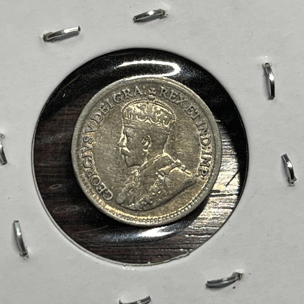 1920 Canada 5 Cent Five Coin AU/unc
