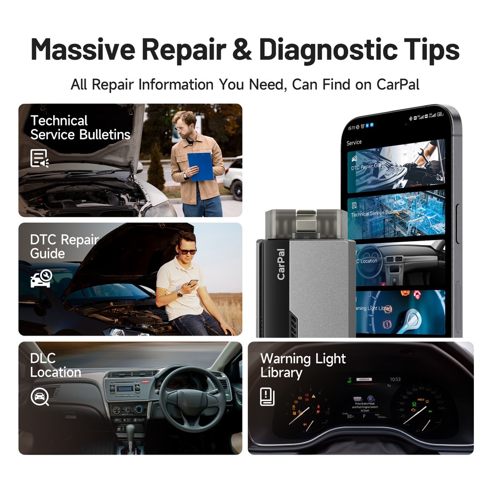 2025 TOPDON Carpal-E Bluetooth OBD2 Scanner 6 Services OBD2 All System Vehicles