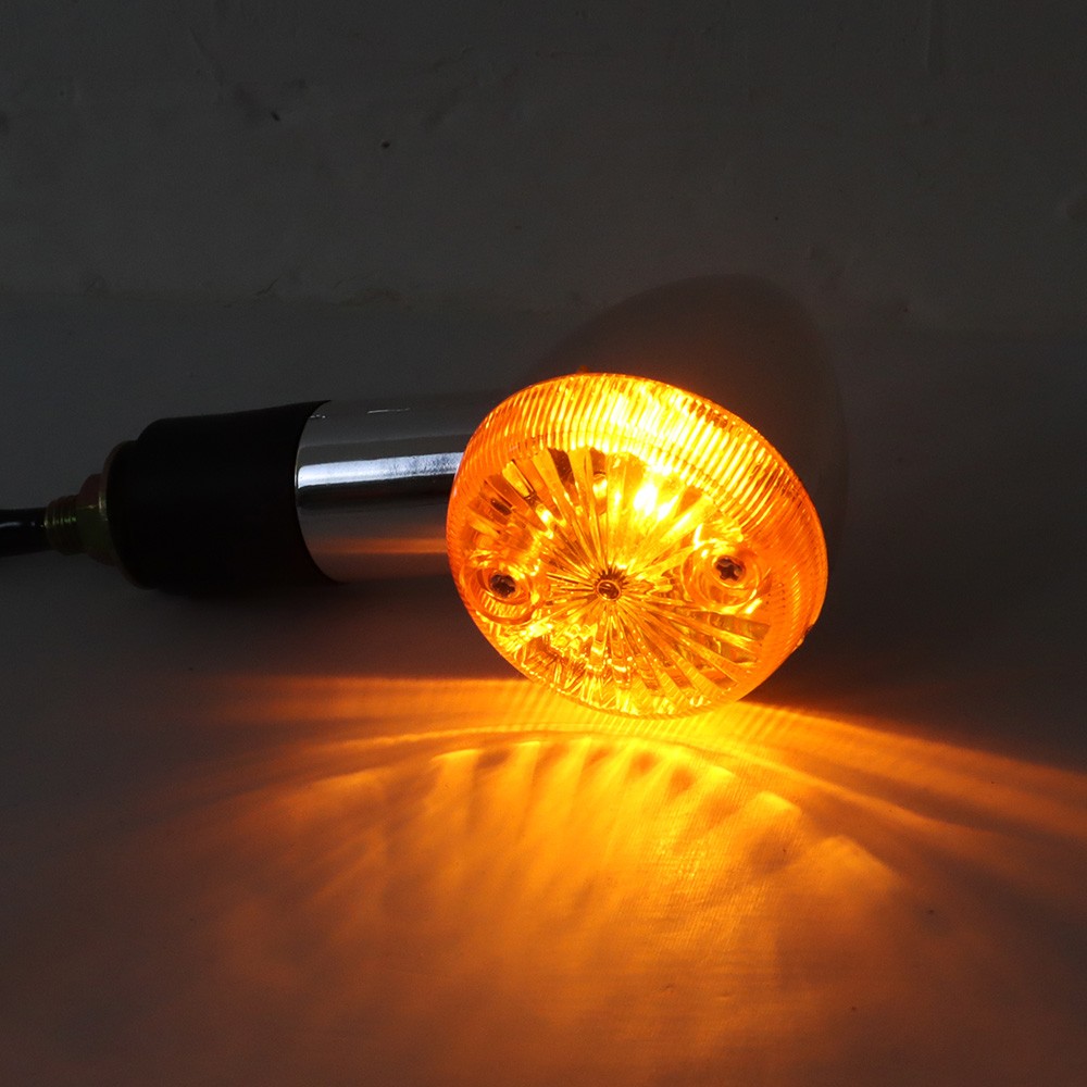 2 × Amber Chrome Front Rear Turn Signal Blinker Indicator Light For Kawasaki