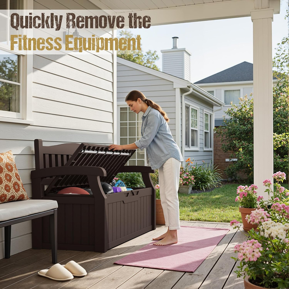 Spacious 80-Gallon Outdoor Deck Box for Storage & Organization