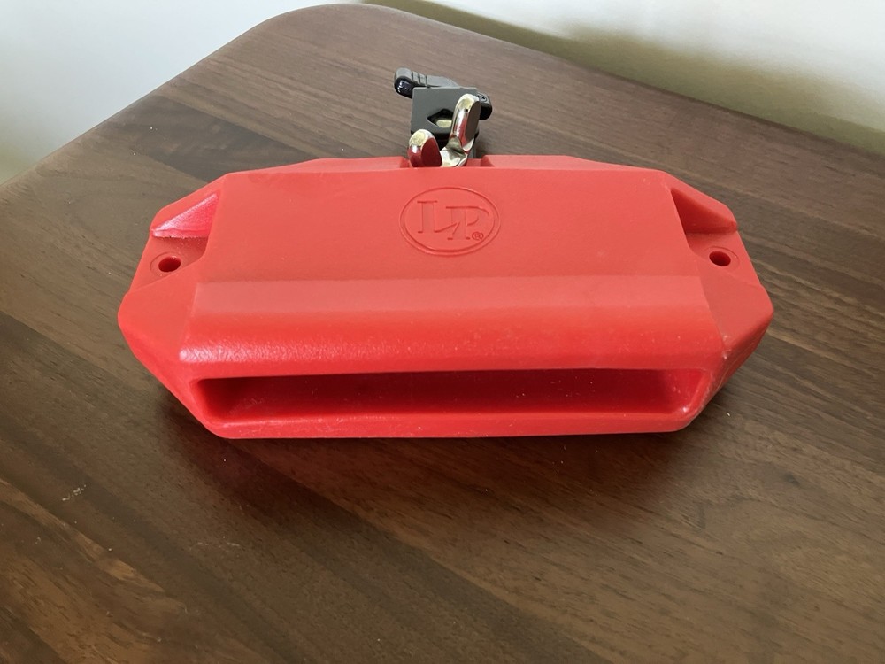 LP Red Plastic Jam Block Percussion Instrument with Mount Analog
