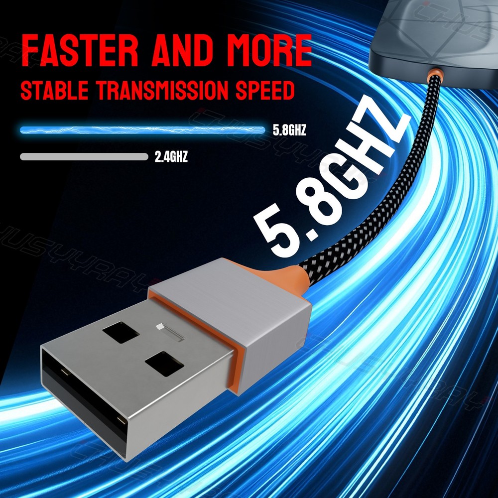 Wireless USB Carplay Adapter Dongle For iPhone Apple Android Auto Plug &Play