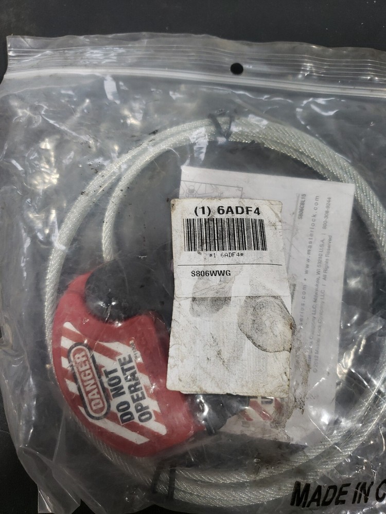 MASTER LOCK Cable Lockout, Thermoplastic Polyurethane, 6 ft, 6ADF4