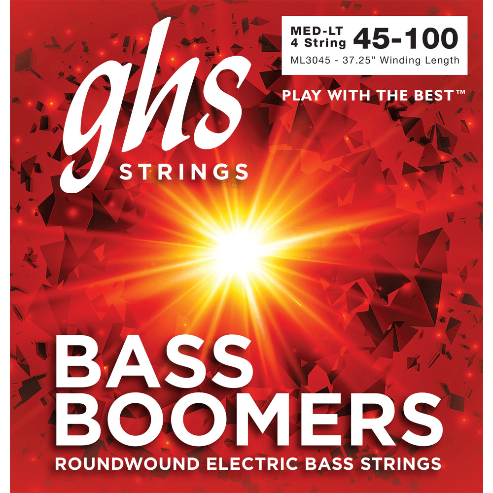 GHS Boomers 4-String Roundwound Bass Strings ML3045 Medium Light 45-100