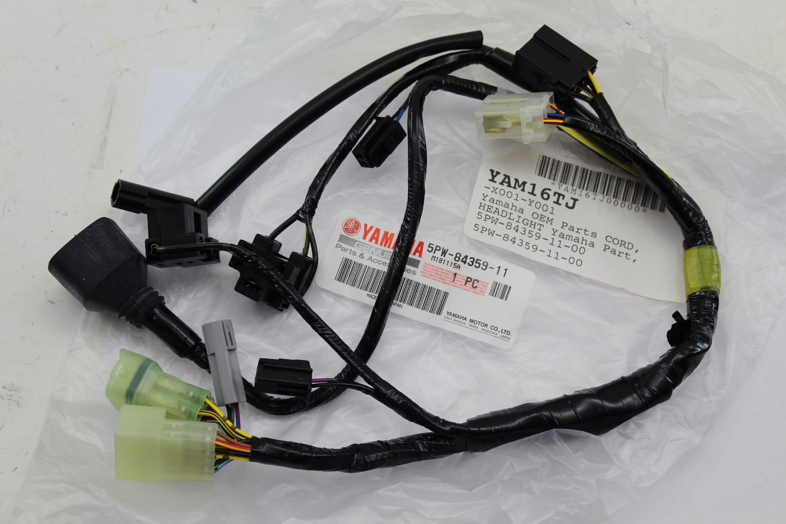 02 03 YAMAHA R1 HEADLIGHT SPEEDO GAUGES WIRING HARNESS WIRE LOOM - *NEW* - OEM