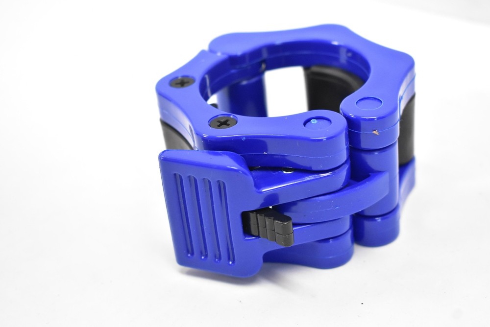 Olympic 2 In Barbell Collars Pair Blue Quick Release Weight Lifting Training