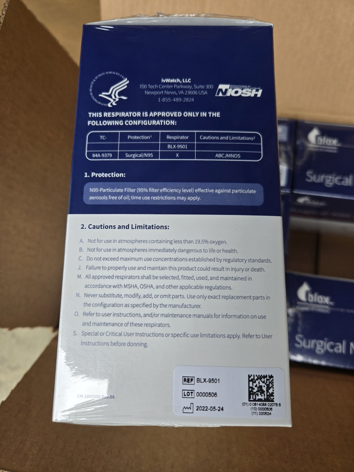 300 Blox Surgical N95 Respirator Disposable Facemask Made In USA Dust Carpenter