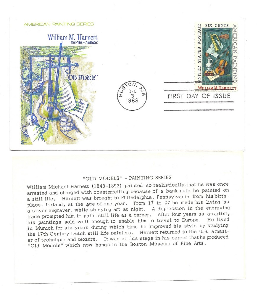 1386 William Harnett Cover Craft Cachets, CCC, FDC