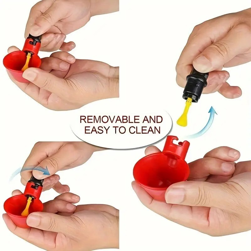 10 Poultry Water Drinking Cups Chicken Hen Plastic Automatic Drinker Feeder