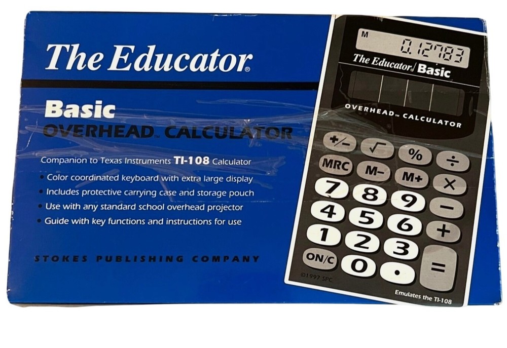 The Educator Basic Overhead Calculator TI-108 Case Guide Stokes Teaching Tool