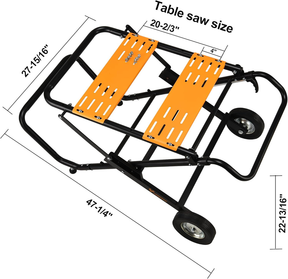 Portable Table Saw Stand, 330 Lbs Load Capacity Rolling Foldable Table Saw Table
