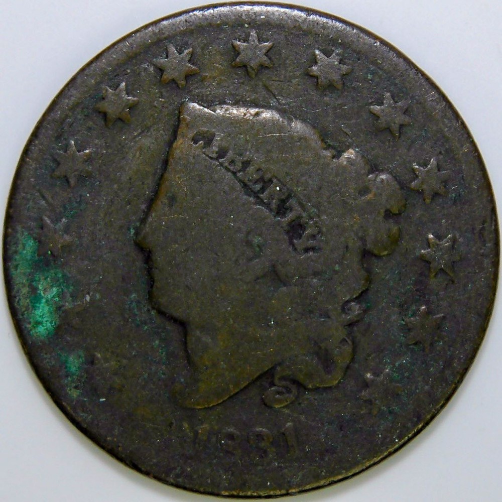 1831 Coronet Head Large Cent k285