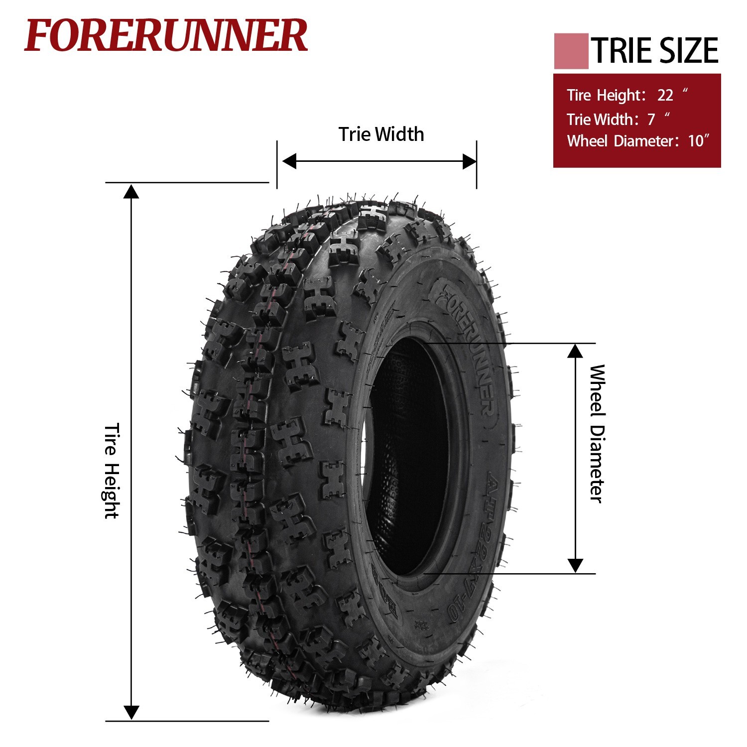 2 Front 22x7-10 6Ply ATV Tires 22x7x10 Sport All Terrain 22 7 10 Mud Tires