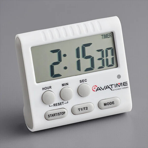 AvaTime Digital Dual Event 24 Hour Kitchen Timer with Clock