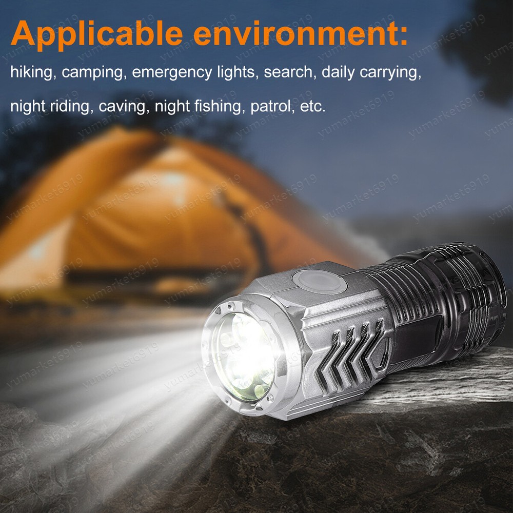 Super Bright LED Tactical Flashlight Mini USB Rechargeable Lamp 5 Modes Light US