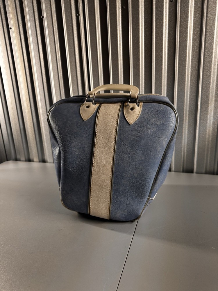 Retro Blue & White Bowling Ball Bag