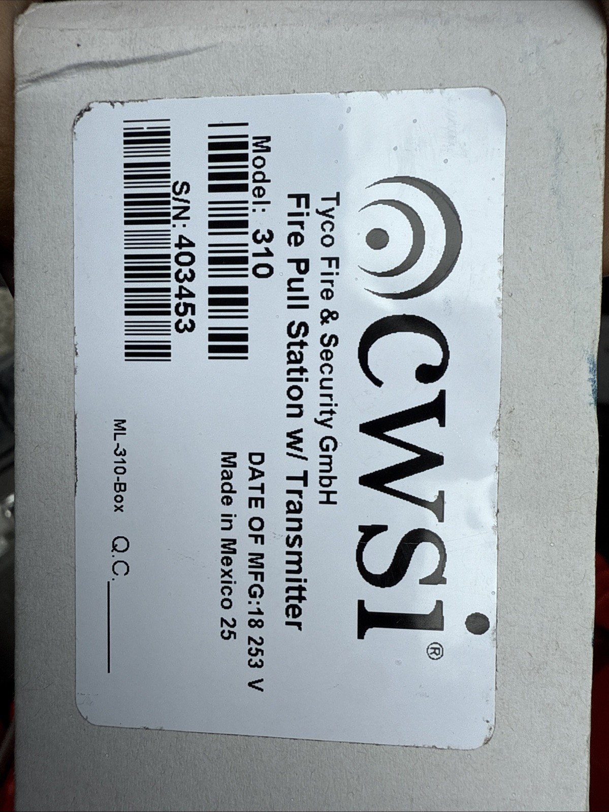 TYCO CWSI-310 / CWSI310 (NEW IN BOX)
