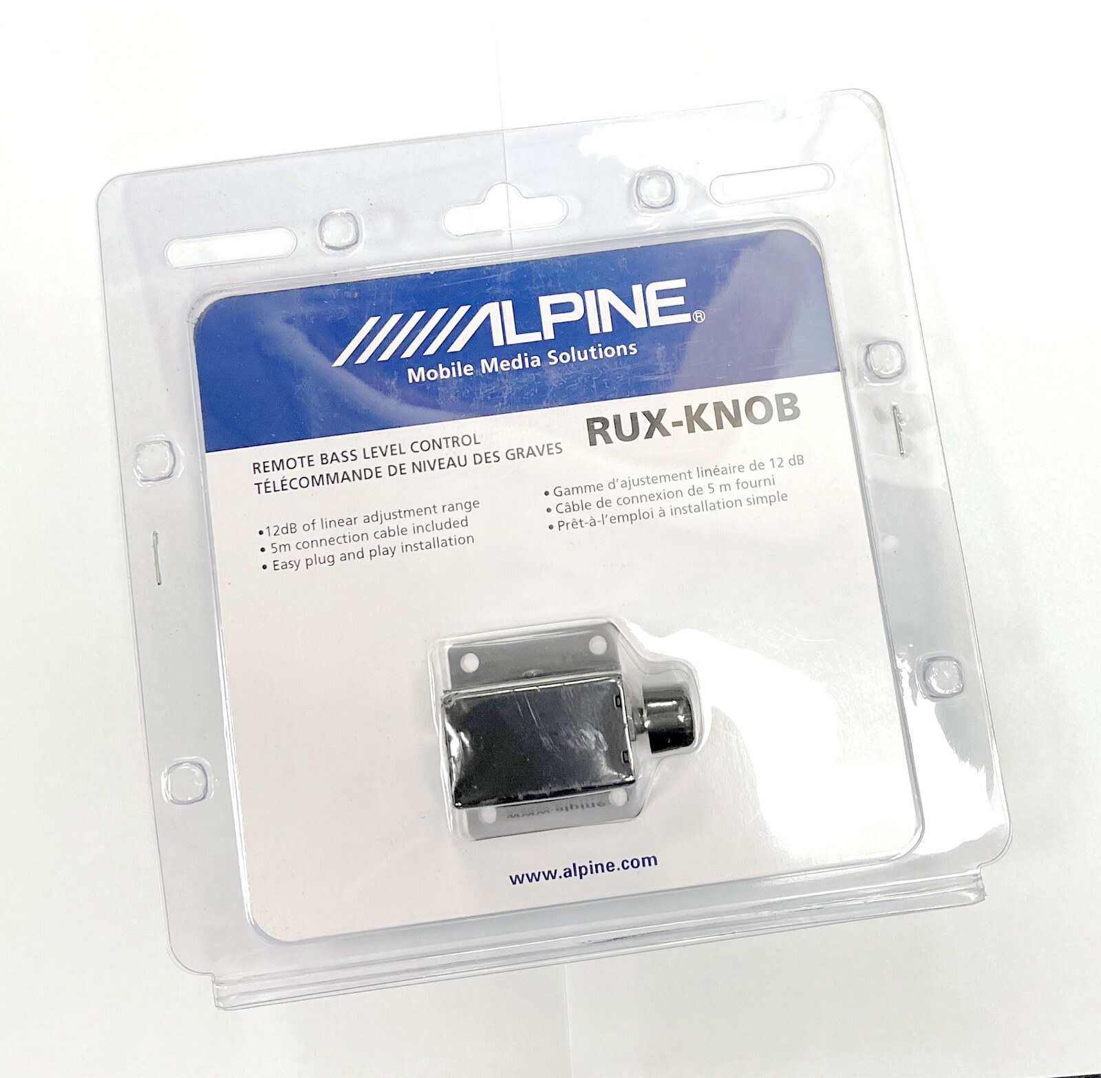 Alpine RUX-KNOB Remote Bass Level Control with 5m Connection Cable New Original