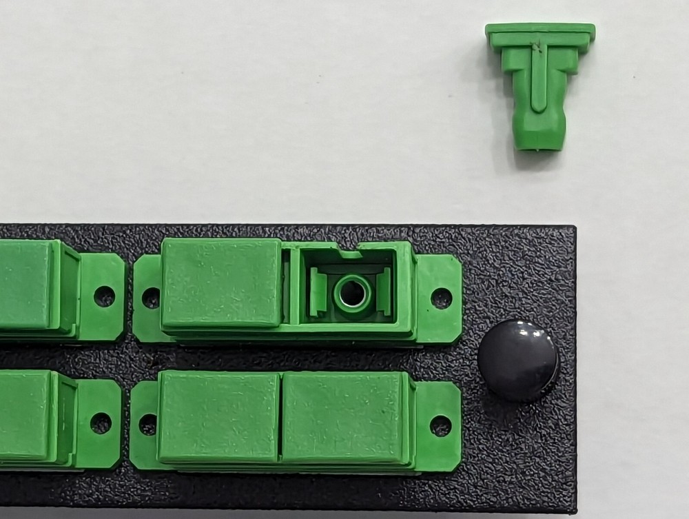 Fiber Panel 6 SC APC Duplex Singlemode Adapters Green ~ 12 ports SM