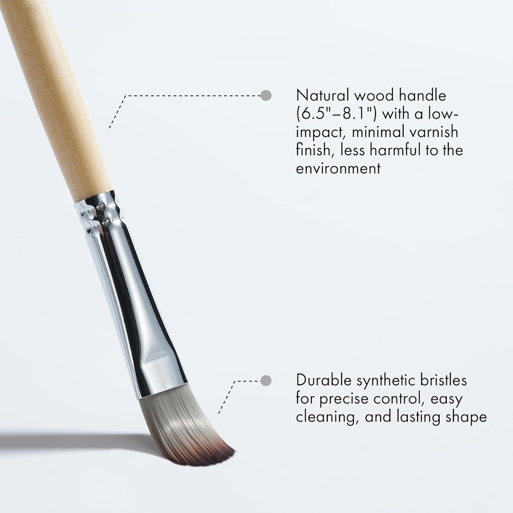 Durable and Versatile Paint Brush Set - 25 Synthetic Brushes for All Techniques