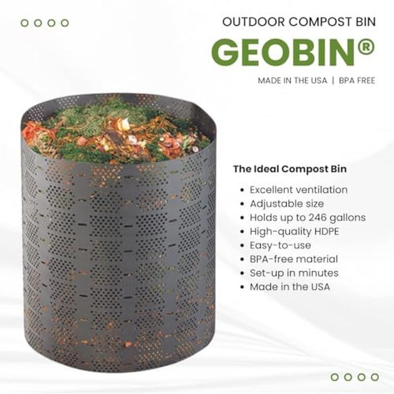 Compost Bin - 246 Gallon, Expandable, Easy Assembly Outdoor & Backyard Composter