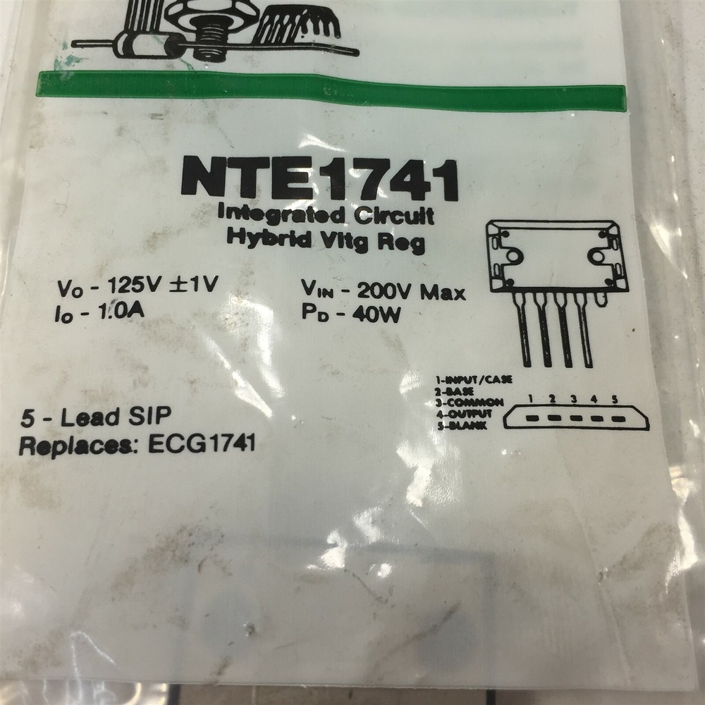 (1) NTE NTE1741 Integrated Circuit TV Fixed Voltage Regulator