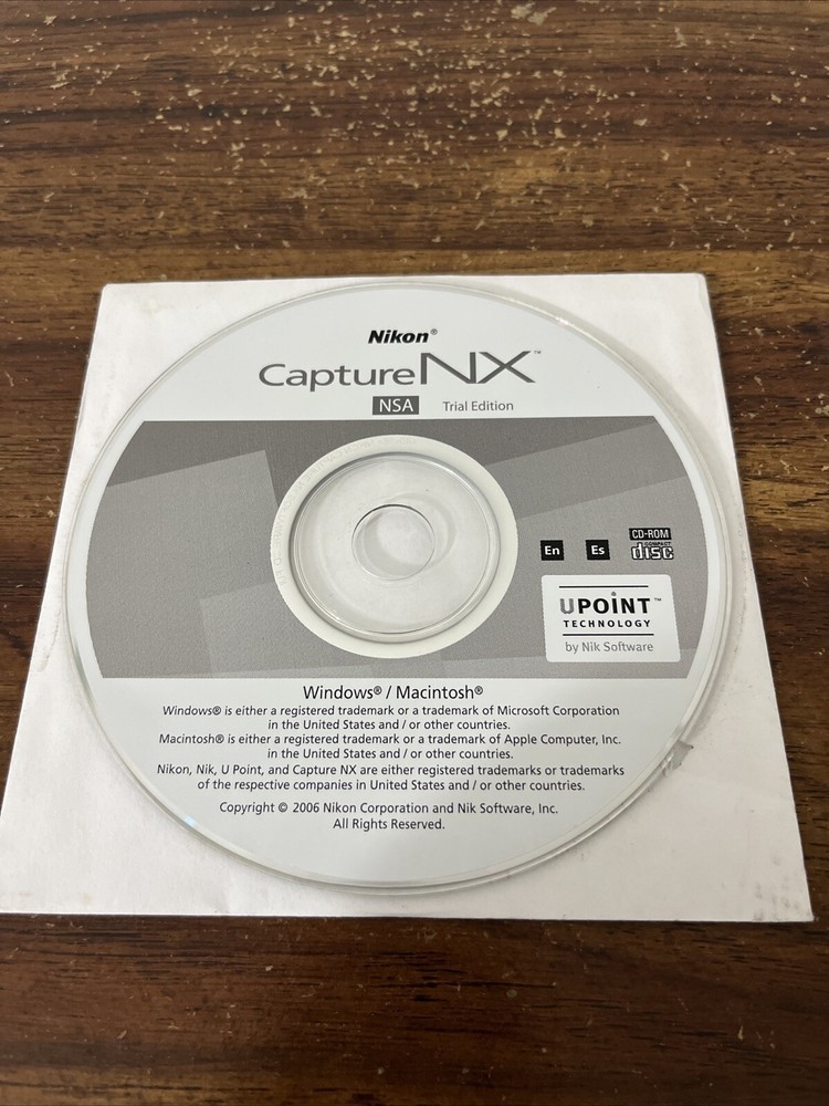 Nikon Capture NX Sealed Software CD Trial Version  Windows & Mac