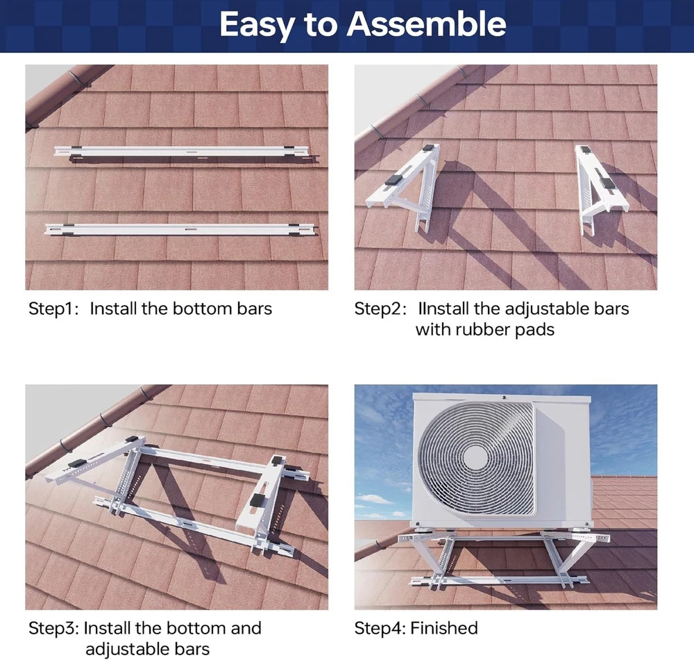 Durable Adjustable Roof Bracket for 9000-24000 BTU Mini Split Units