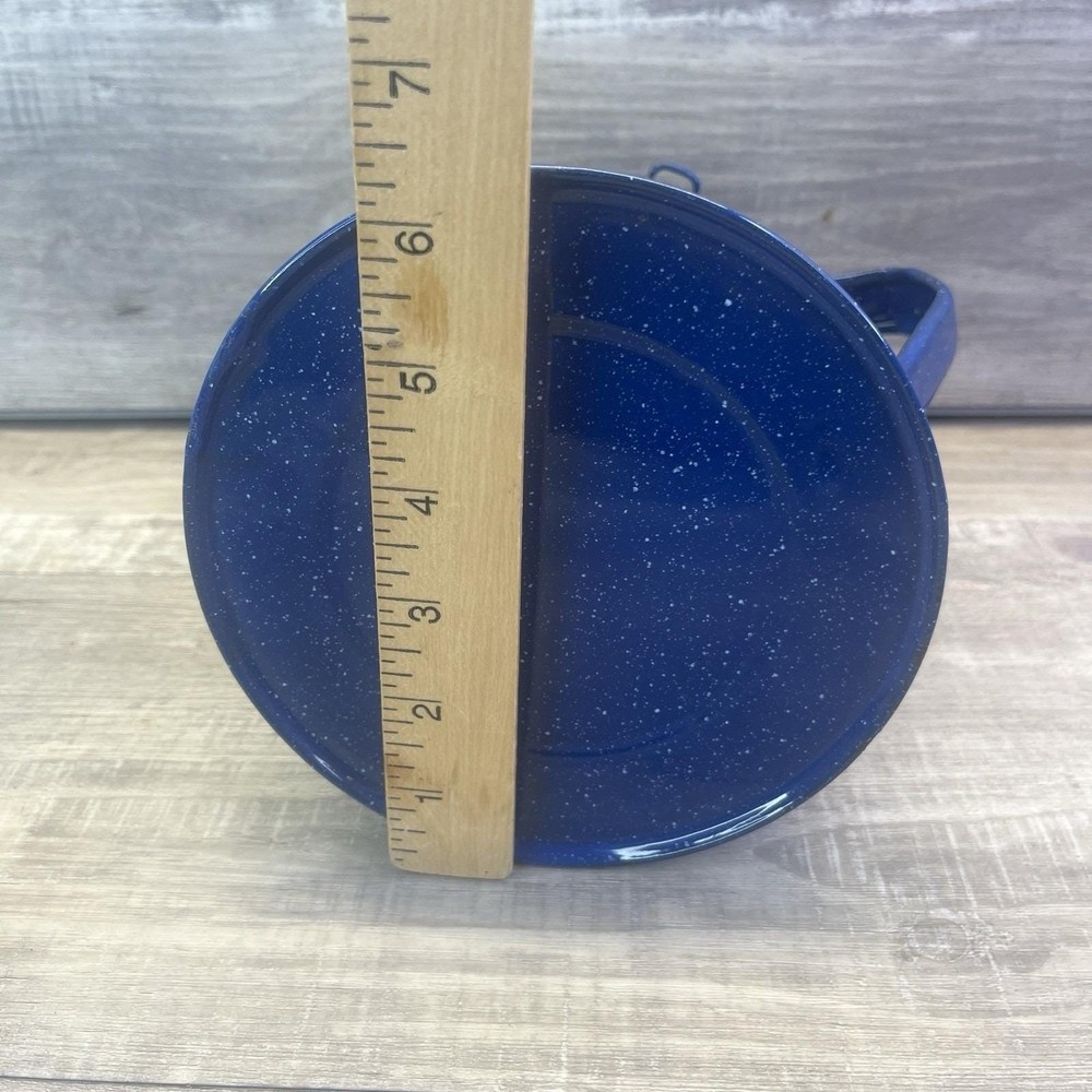 Blue Speckled Enamelware Coffee Pot Campfire Cookware Vintage Kettle