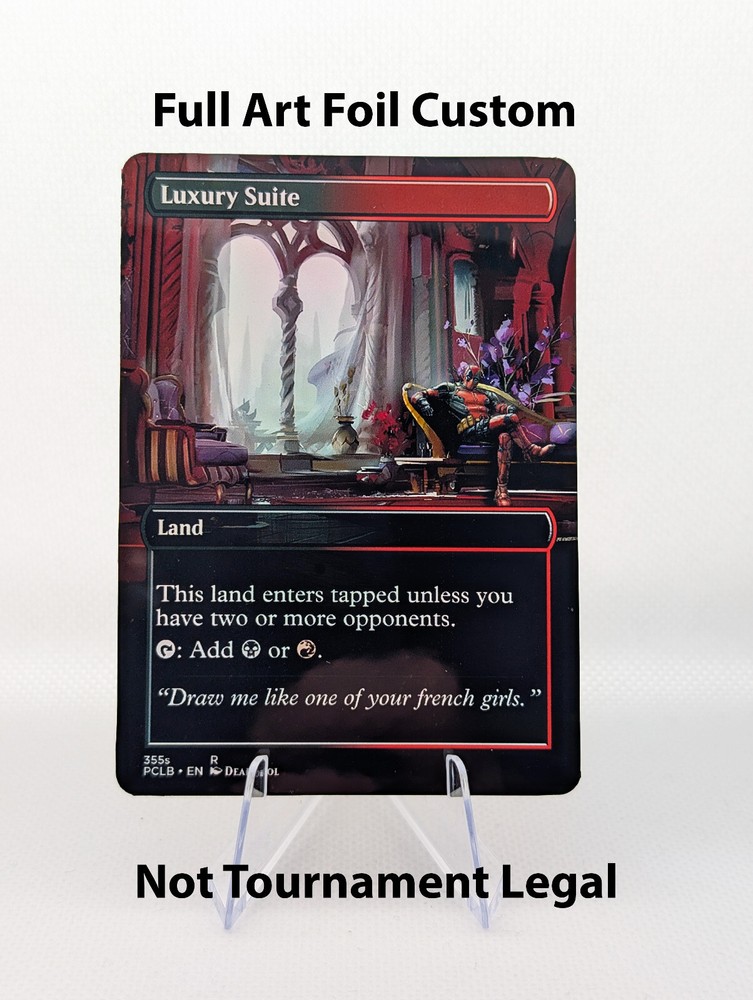 Luxury Suite Deadpool Foil Sticker | Custom MTG Marvel Cmdr