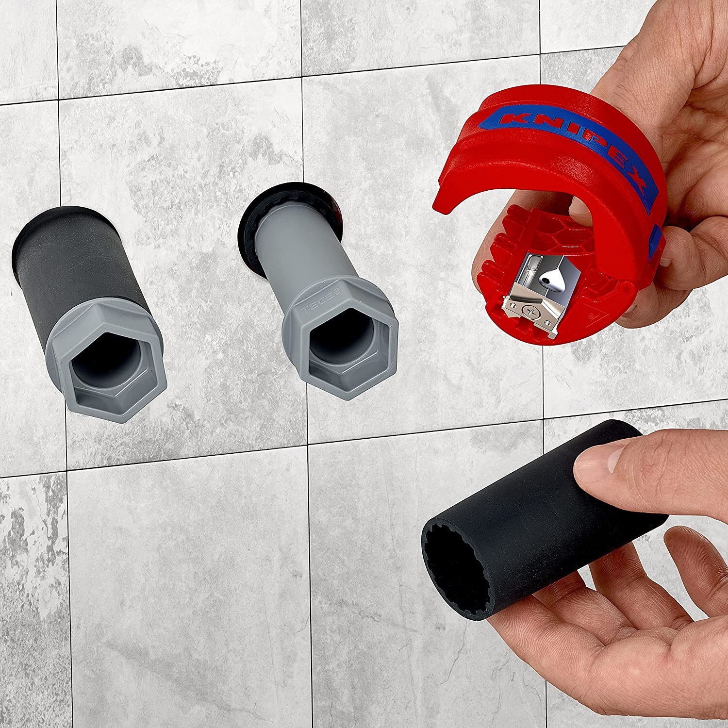 Knipex 902210BK BiX Cutters for Plastic Pipe/Sealing Sleeves New