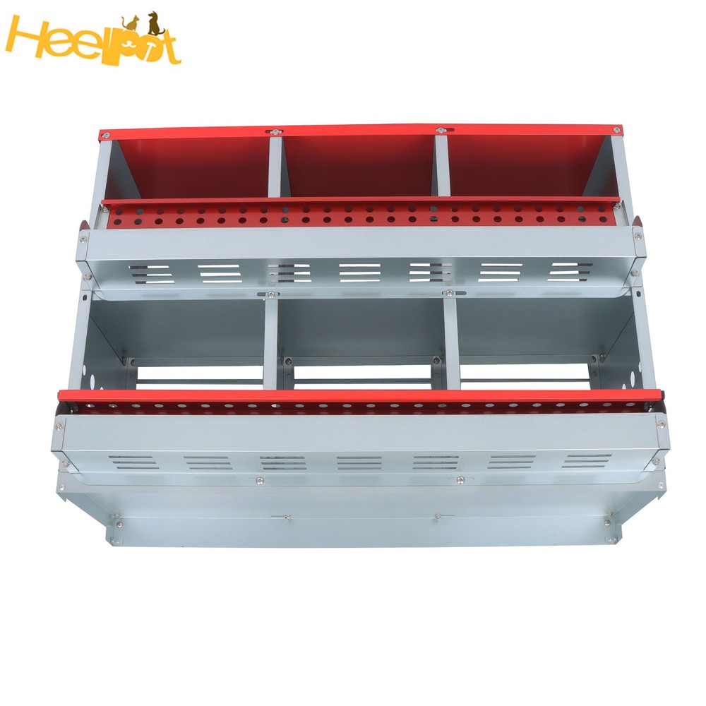 Red 6 Compartments High Quality Materials Chickens Egg Laying Box Nesting Box