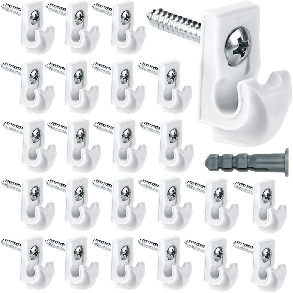 24-Pack Heavy Duty Plastic Wall Clips for Efficient Closet Organization