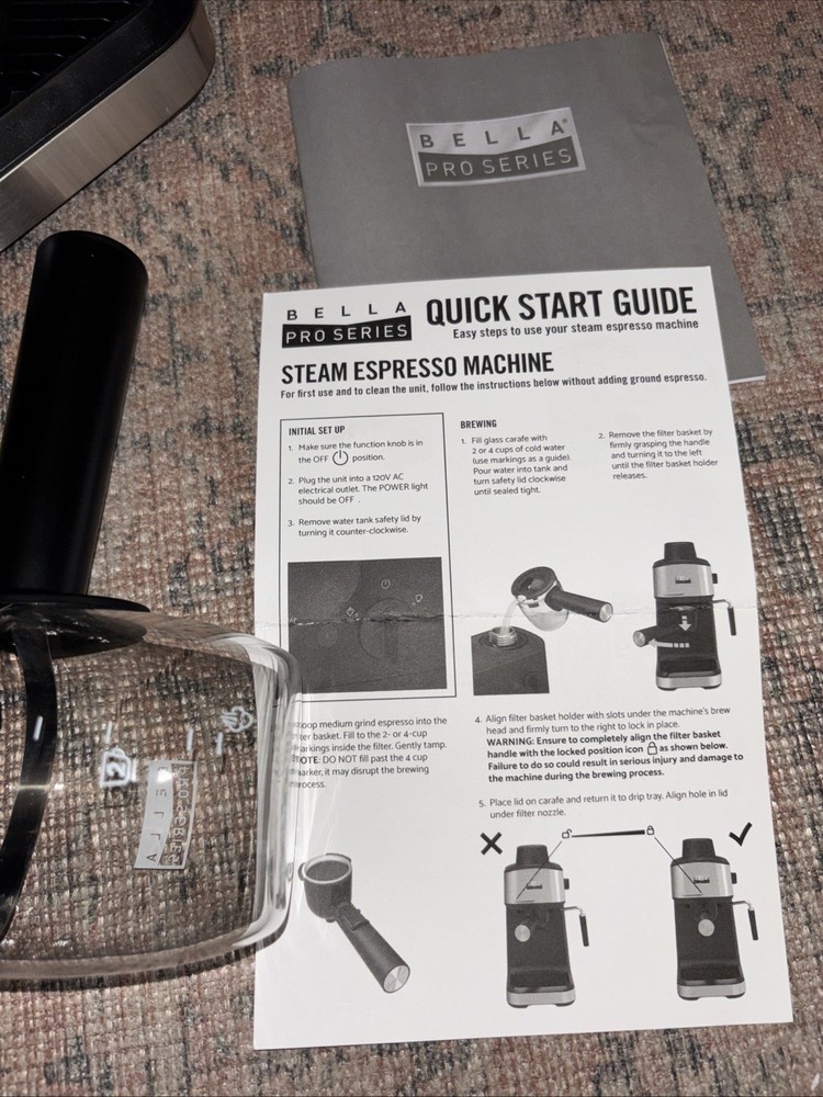 Bella Pro Series Espresso Machine No Box