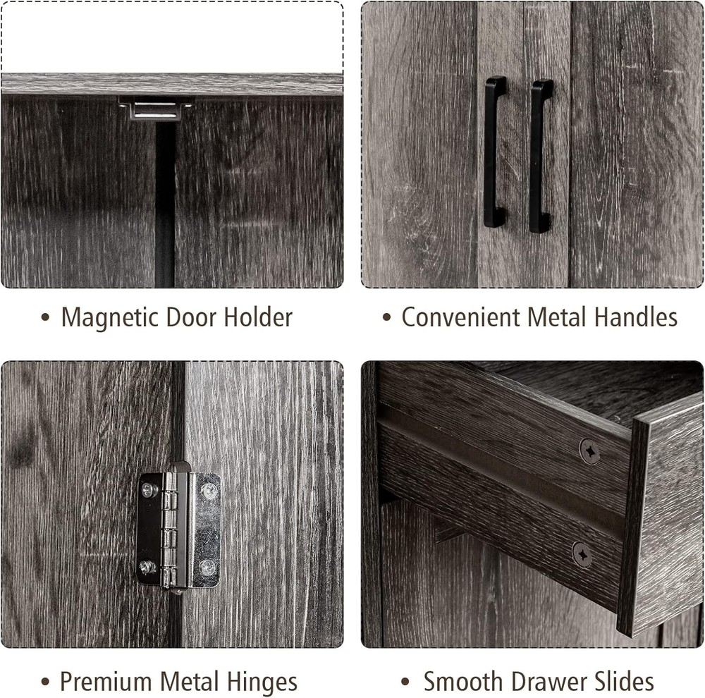 Buffet Server Sideboard Storage Cabinet Console Table Utensils Organizer Kitc...
