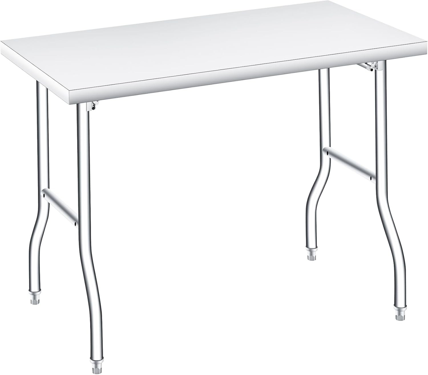 Folding Stainless Steel Table, Portable Workbench with Undershelf for Kitchen